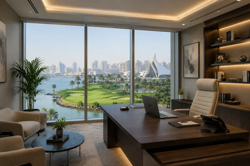 Premium golf view office in Al Garhoud Dubai